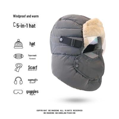 HANDUNYOU Winter Winddichte Lei Feng Mütze mit Ohrenklappen