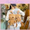 Bear Eyes Button Cartoon Plush Backpack Cute Girl Bag For School And Travel