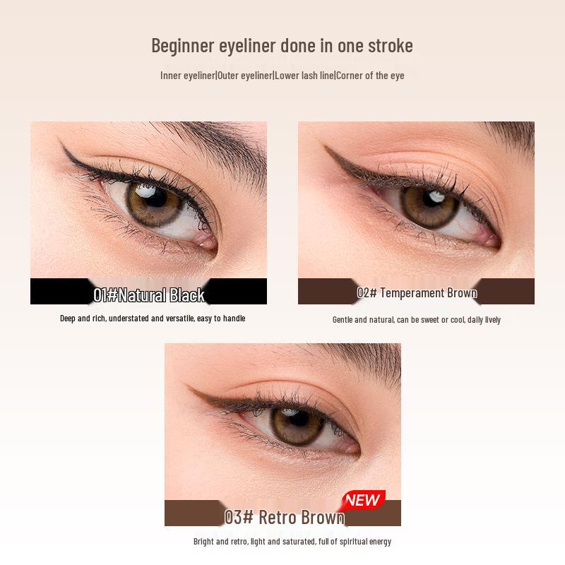 UKISS Double-ended Waterproof Eyeliner Gel Pen - Ultra-fine, Smudge-proof, Long-lasting, Brown, Perfect for Beginners