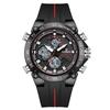 FOXBOX Fashion Big Dial  Men Watch LED Display Sports Waterproof  Men's Quartz Watch