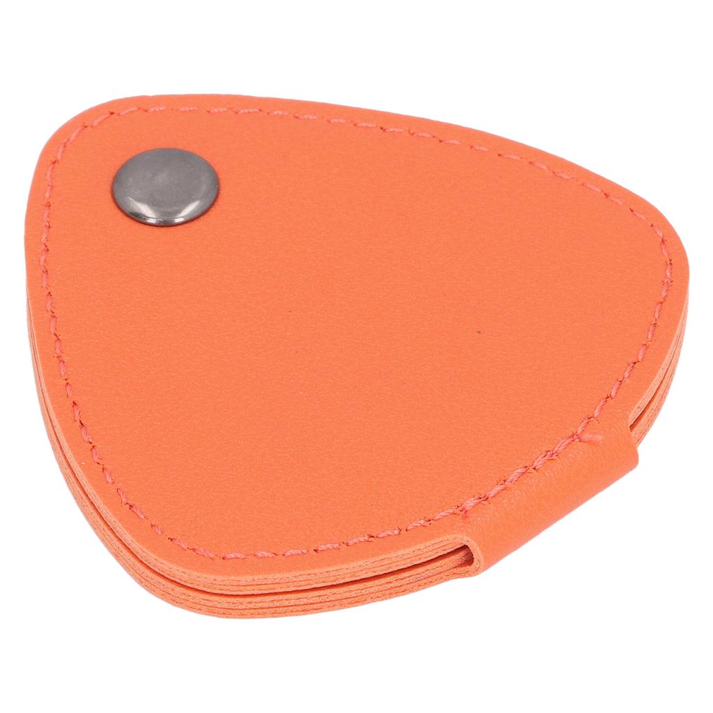 Guitar Pick Storage Bag 6 Slots Container PU Leather Metal Buckle Picks Holder Pouch for Daily Performance Use Orange