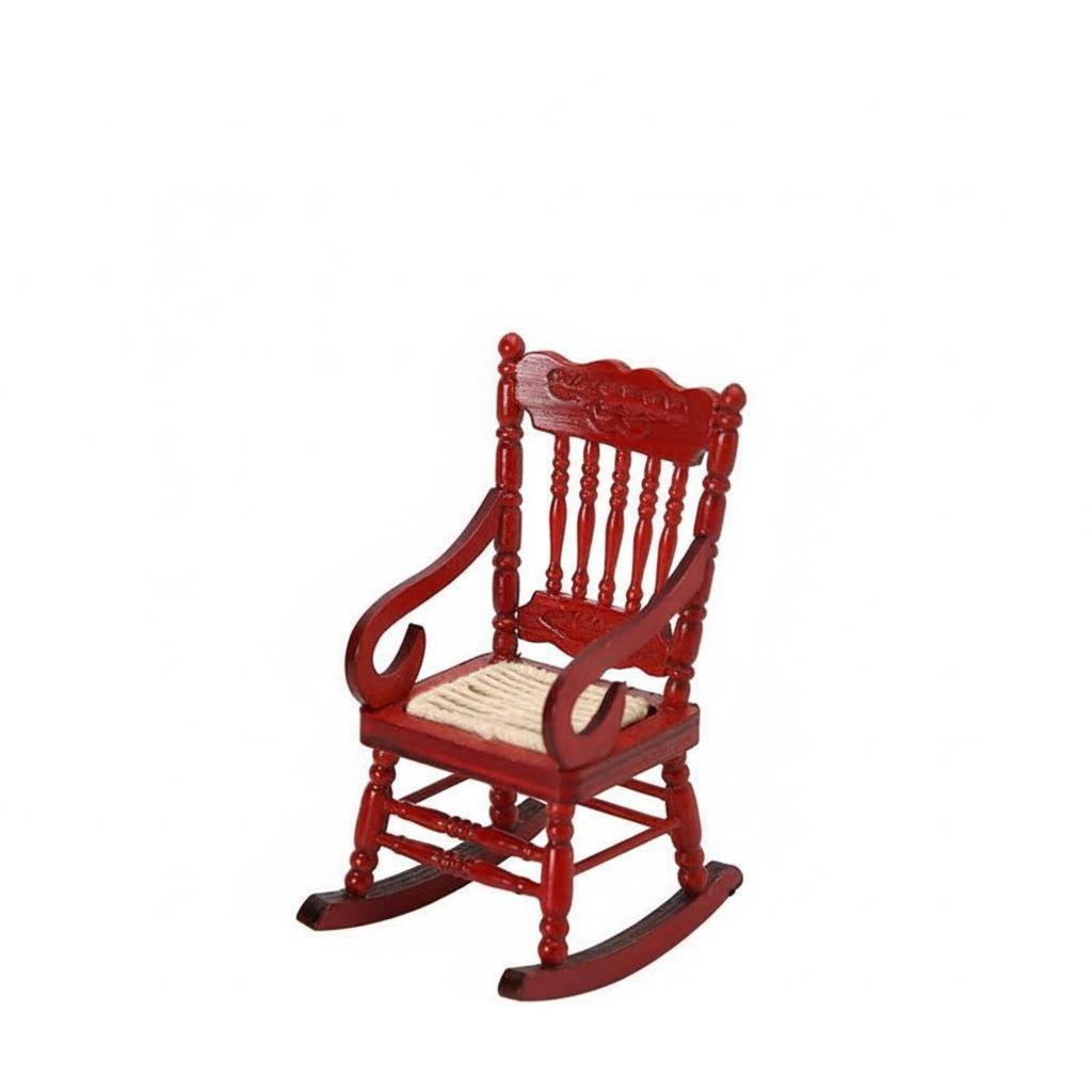 Rocking chair at 1:12 scale, handcrafted and richly detailed