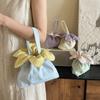 Polyester Flower Drawstring Handbag Bow Printed Storage Bag Cute Polka Dot Tote Bag Girls