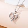 Mother and Son Concentric Necklace for Women, Tide Mother and Son Embrace Love Heart-shaped Collarbone Chain