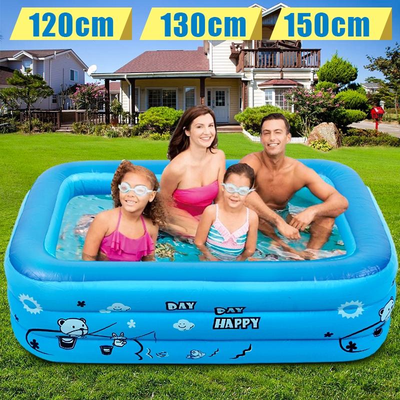120/130/150cm Inflatable Swimming Pool Freeshipping Kids Inflatable Pool Blue Children Bathing Tub Baby Home Use Paddling Pool 1.2m