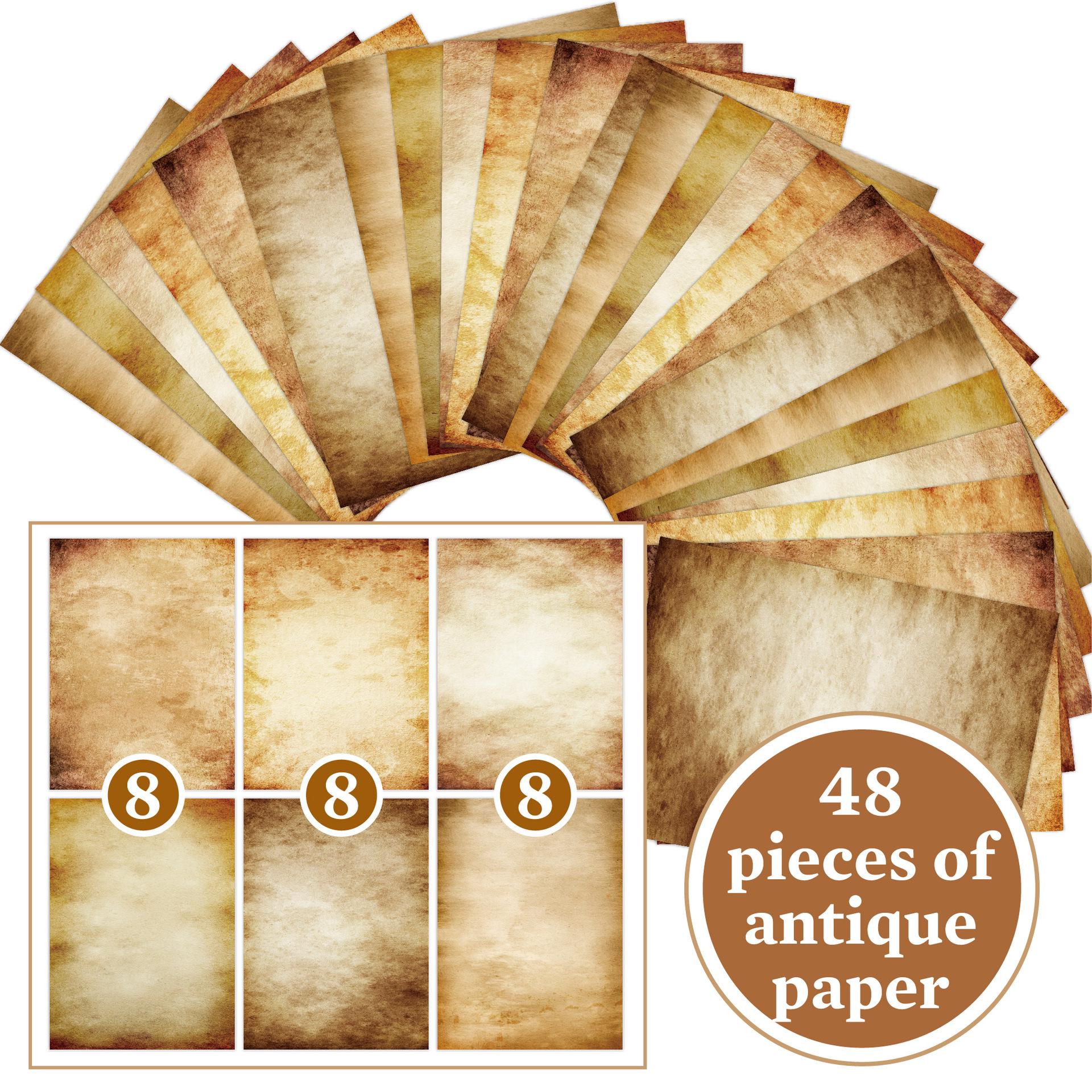 

Retro Nostalgic A4 Double-Sided Letter Paper, 48 Sheets for DIY Journal and Scrapbook Decor. 210x285 mm