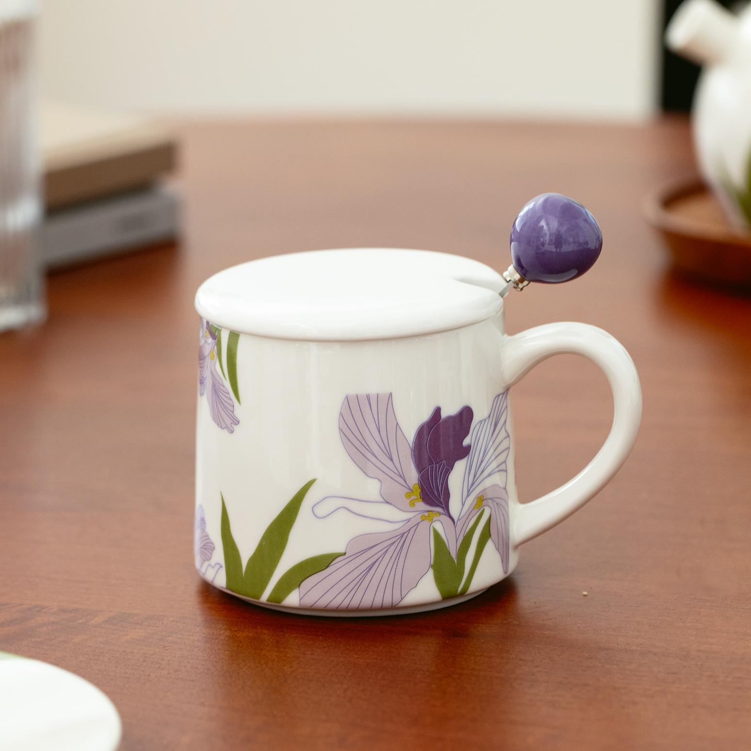 

Premium Yingwei Flower Ceramic Cup High Value Mug Office Coffee Cup Retro Niche Drinking Water Cup Couple Home Cup 300ml