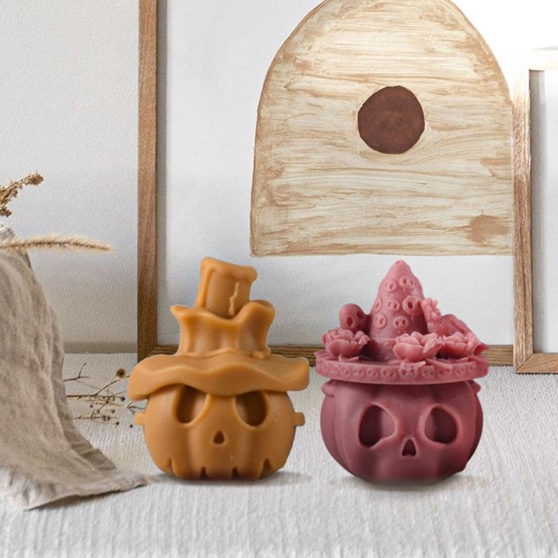 Skull Pumpkin Silicone Candle Molds for Candle Soap Halloween Decoration Multipurpose Silicone Mould For Epoxy Resin