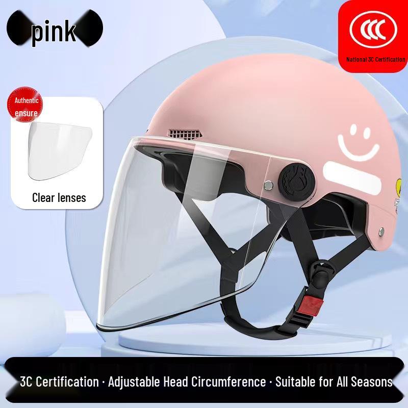 3C Certified Women's Electric Scooter Helmet, Breathable, Sun-Protection, All-Season Half Helmet for Motorcycle Riding.