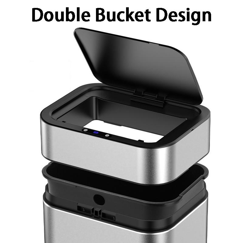 Automatic Sensor Trash Can Large Capacity Smart Trash Cans Stainless Steel Wastebin Toilet Dump with Sensor Bathroom Supplies
