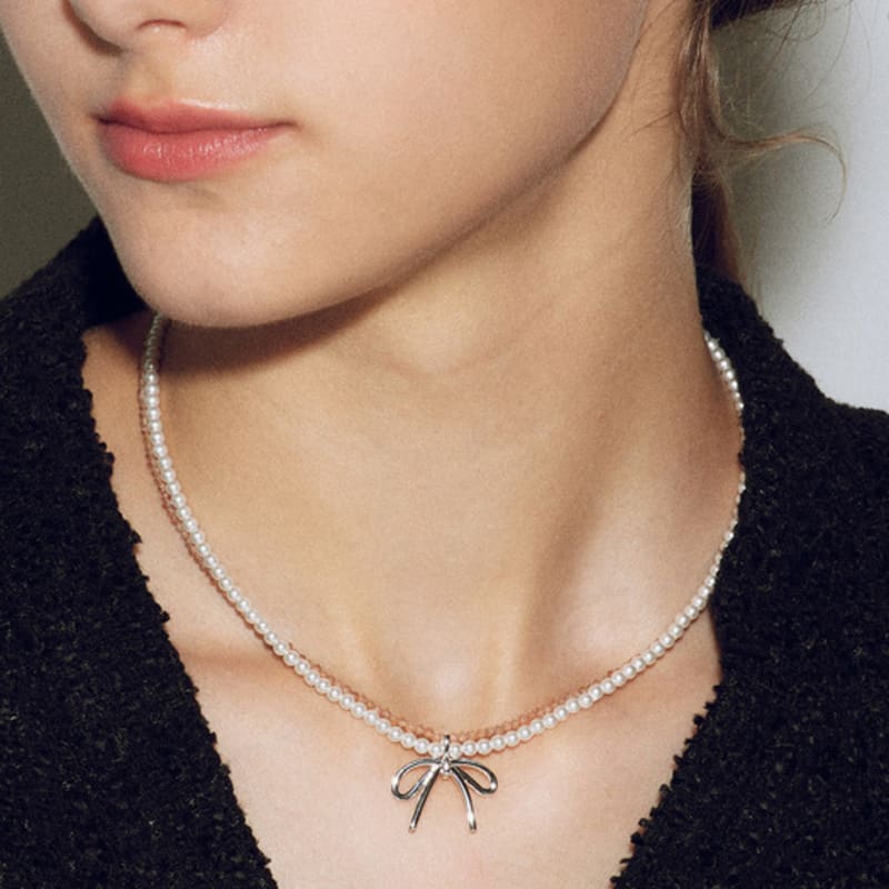 

Philosophy Jewelry LB_Layered ribbon necklace SILVER_FREE