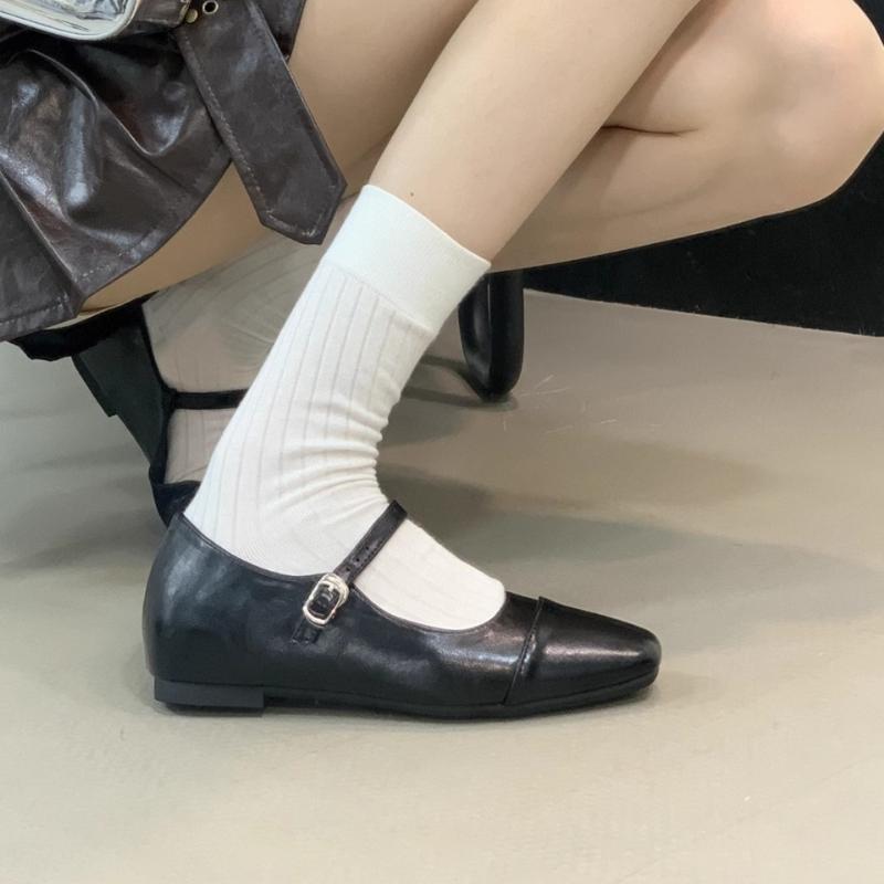 New Spring Designer Mary Jane Shoes Women's Elegant Square Toe Shoes Women Flat Shoes Fashion Casual Dress Outdoor Ballerinas