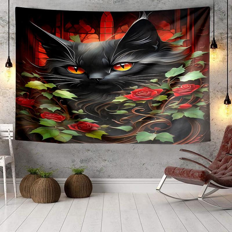 Crystal Cats Fantasy Tapestry Room Decoration Wall Hanging for Living Room Bedroom, dormitory, Birthday and Christmas gifts