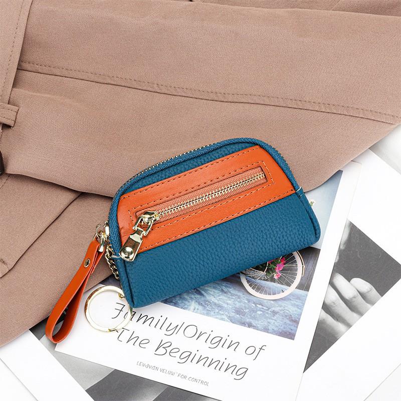 First-layer Cowhide Mini Coin Purse Women Small Exquisite Zipper Loose Large Capacity Key