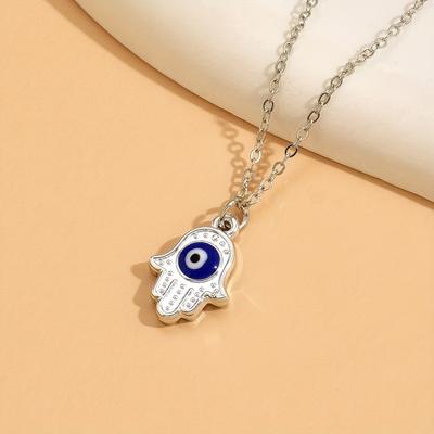 1pc Women's Simple Eye Pendant Necklace Classic Good Luck Jewelry Neck Decoration For Women
