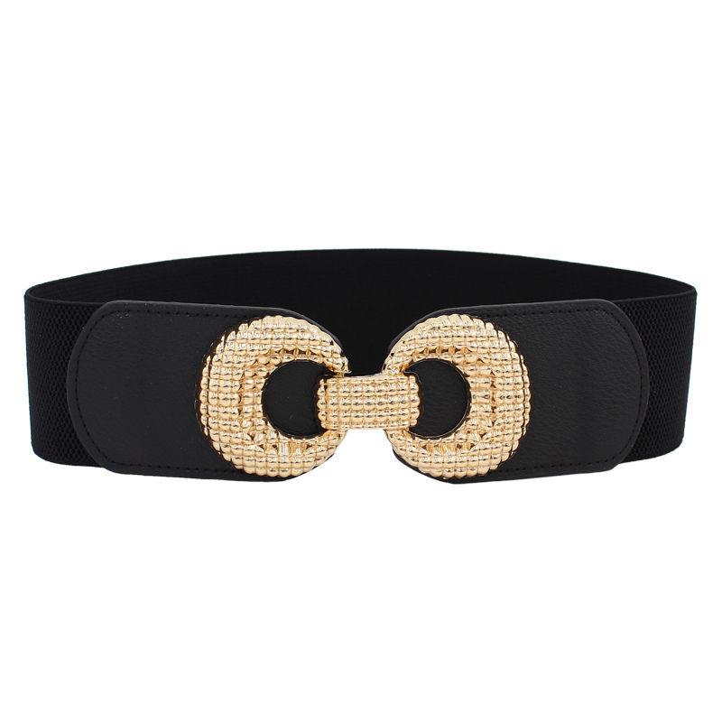 Trendy Womens Black Stretch Waist Belt Offering A Slender Look With Versatile Wear Options