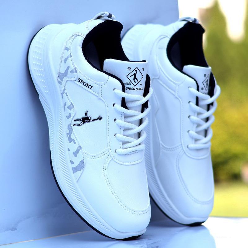 

Men s Casual Waterproof Black Sneakers - Non-Slip Thick Sole, Versatile for Running and Skateboarding. 44