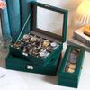 Benya Green Lockable Leather Watch Storage & Display Box