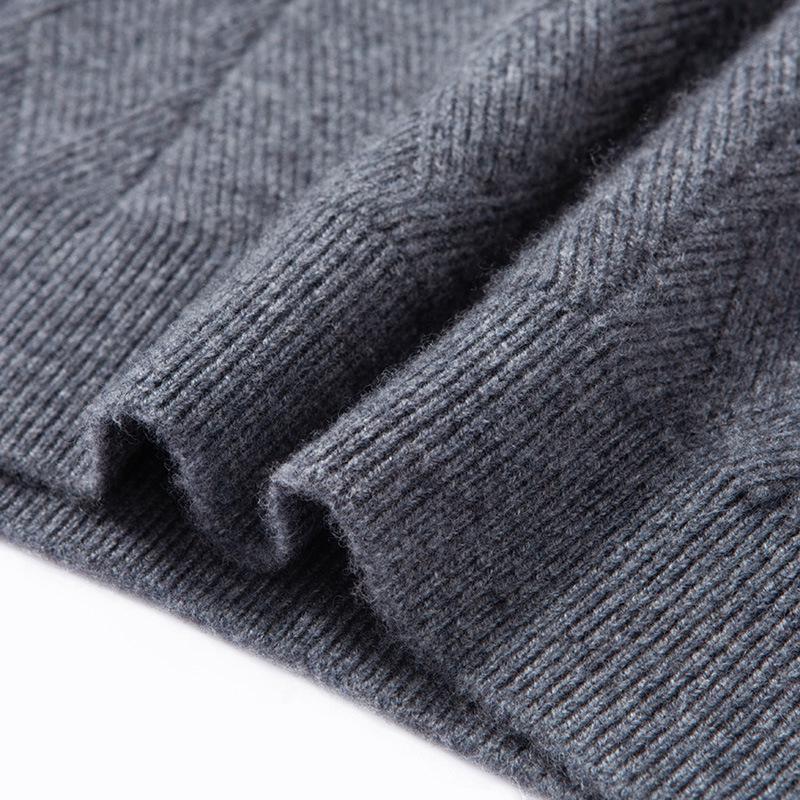 Men's Winter Thick Knit Sweater - Half-High Collar, Middle-Aged Dad Style, Warm & Loose Base Layer.