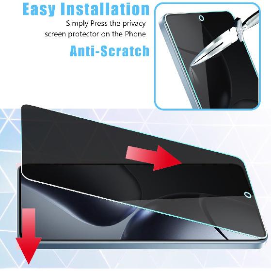 

2+2 Pack for Xiaomi 14T Pro (2024) Privacy Tempered Glass Screen Protector and Camera Lens Protector, Anti-Spy 9H Hardness Case Friendly Film For Privacy