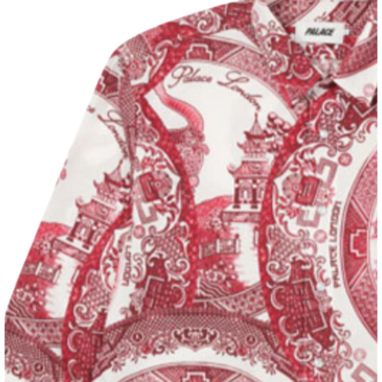 Palace China Plate Shirt Red Unisex Tops P22SHT112