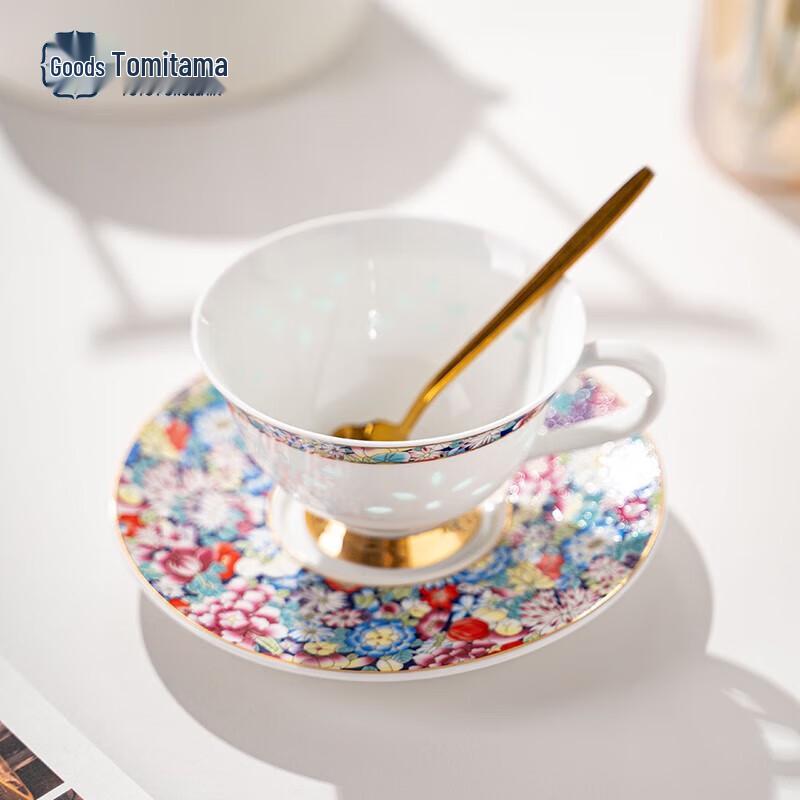 Jingdezhen Palace Style Floral Ceramic Coffee Cup & Saucer Gift Set