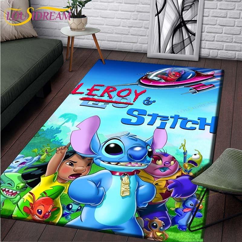 Anime Stitch Pattern Carpets Living Room Anti-Skid Area Rug Kids Bedroom Mats Yoga Mat Large Carpet Decor