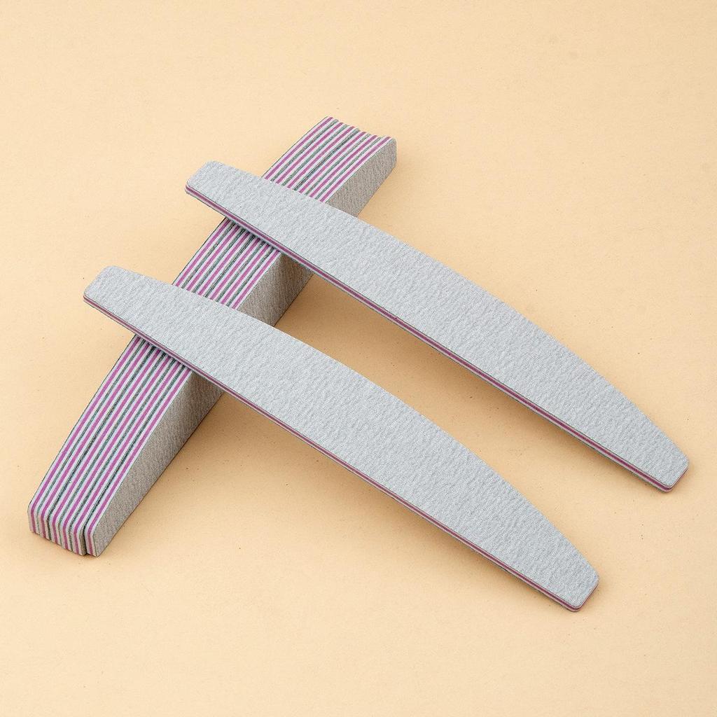 Half-Moon Double-Sided Nail File 100/180 Grit - Washable, Non-Shedding