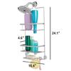 Premium Hanging Shower Caddy 2 Shelves Rust Resistant Soap Tray Over Showerhead Storage Non Slip Collar Suction Cups Hooks