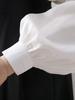 Women's Chic White High-End French Lace-Up Bow Shirt – Stylish New Long-Sleeve Design
