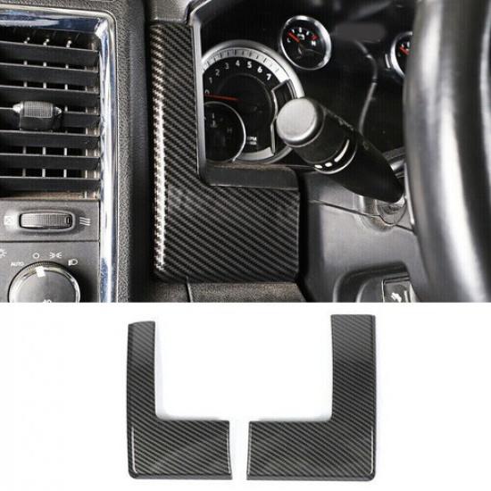 Carbon Fiber ABS Left/Right Dashboard Panel Trim Cover for Dodge RAM 1500 10-17