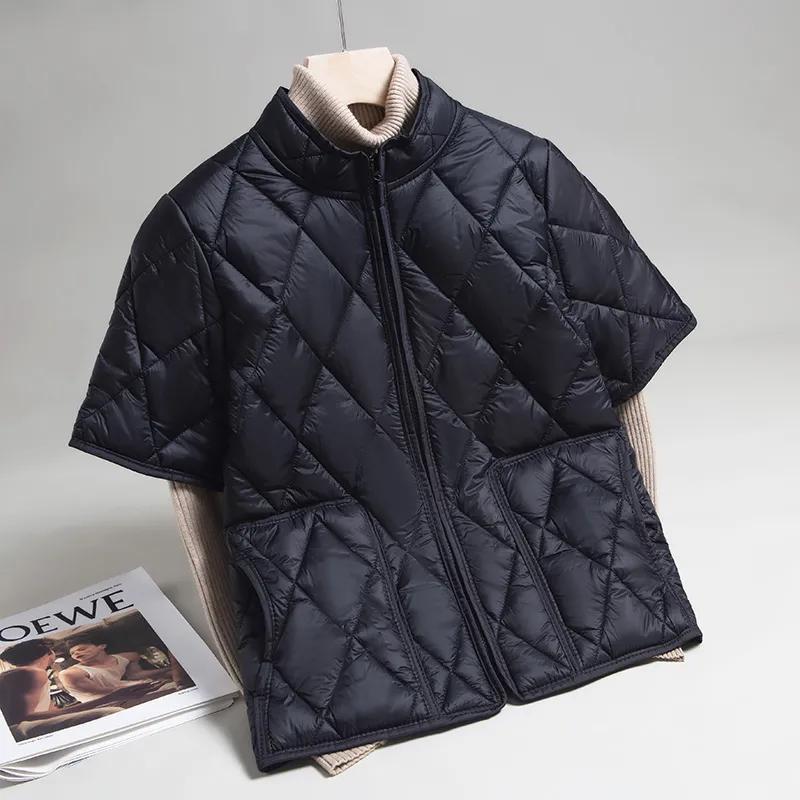 

Мужской зимний простой утолщенный теплый жилет с короткими рукавами, защитой плеч, свободный, со стойкой воротником, куртка XS чёрный