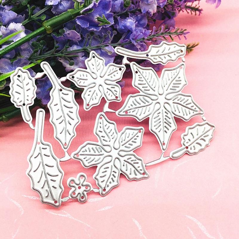 Floral Leaves Cutting Dies Embossing Die Cuts Template for Kid Gift Card Making DIY Paper Craft Scrapbooking Photo Album
