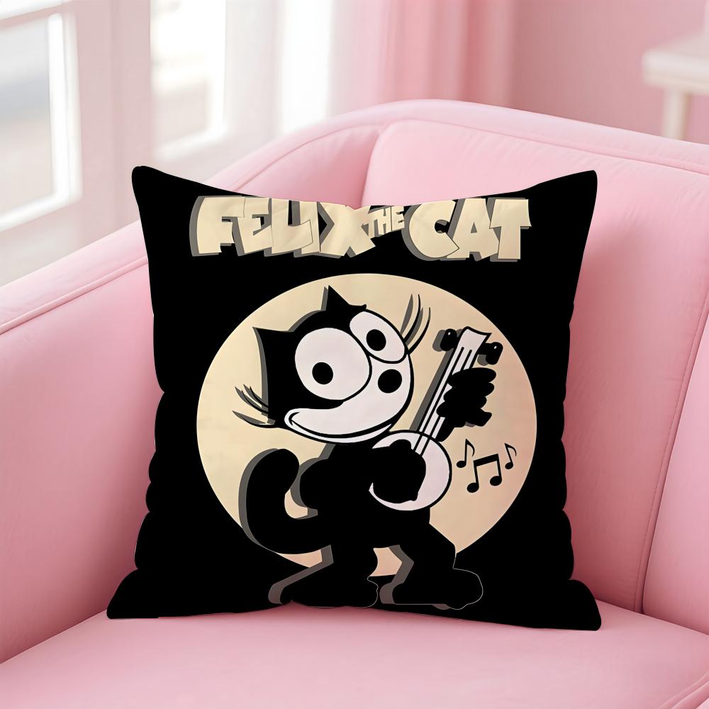 

Cartoon F-Felix the Cat Cushion Cover Comfortable Reversible Pillow Cover Ideal for Car Sofa Bedroom & Beyond 12x12Inch