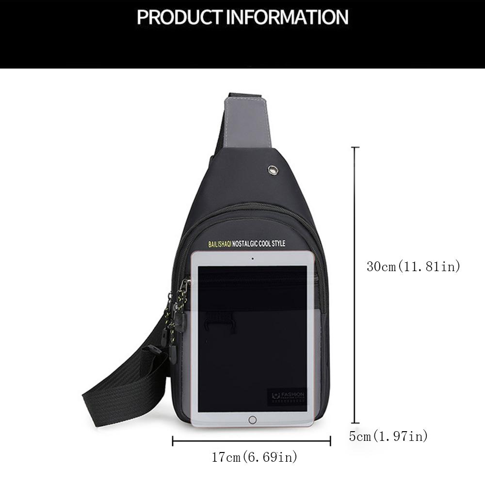 Large Capacity Mobile Phone Bag Multipocket Sports Chest Bag Casual Male Chest Bag  Outdoor