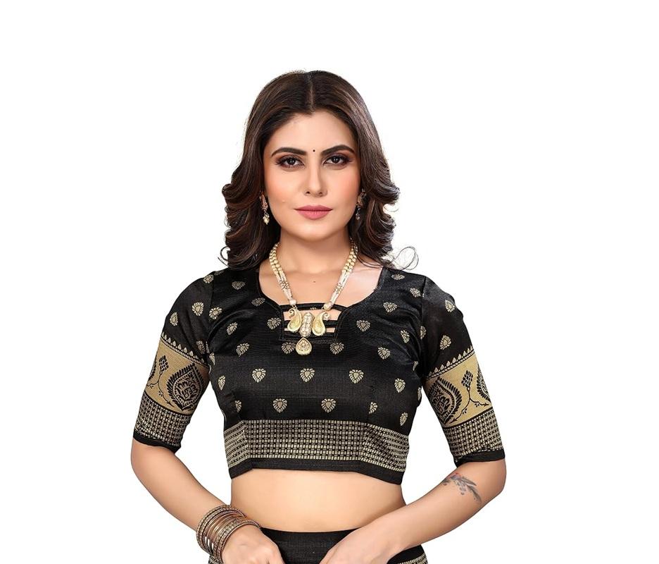 TreegoArt Fashion Women's Art Silk Printed Ethnic Wear Indian Saree With Unstitched Blouse Piece