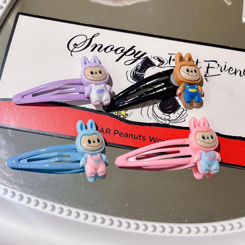 Labubu Candy Color BB Clip: Sweet Cartoon Side Bangs Hair Clip for Girls - Gentle On Hair.