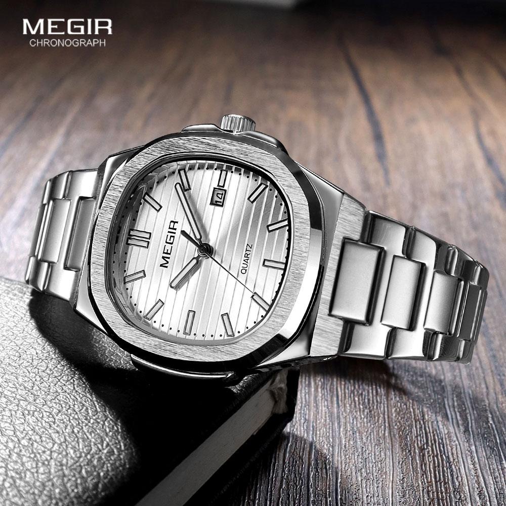 Luxury Business Watches for Men Stainless Steel Strap Waterproof Calendar Male Quartz Wristwatch Clock Reloj Hombre