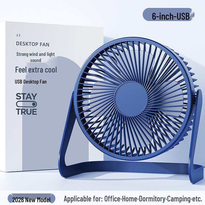 8-inch Silent USB Desk Fan: Portable, Strong Wind for Office or Dorm