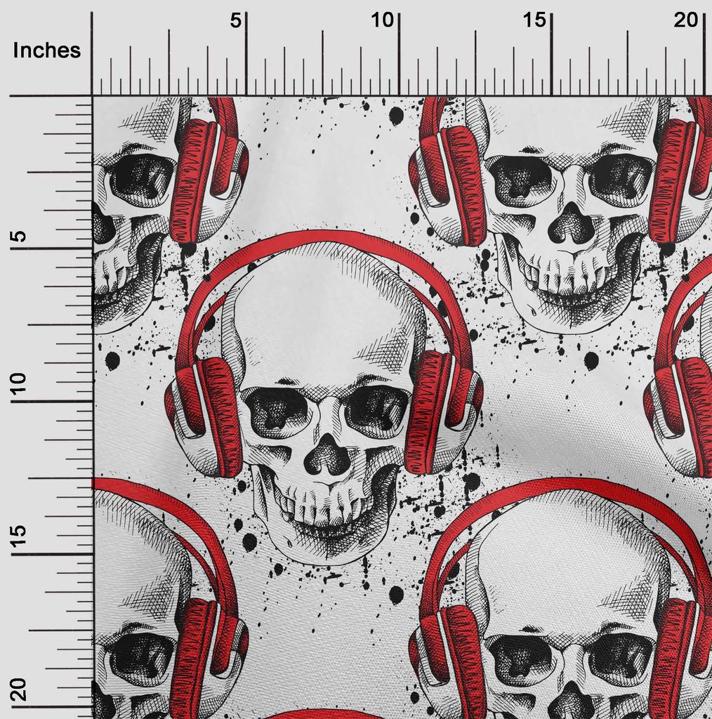 oneOone Cotton Flex Green Fabric Skull Craft Projects Decor Fabric Printed By The Yard 40 Inch
