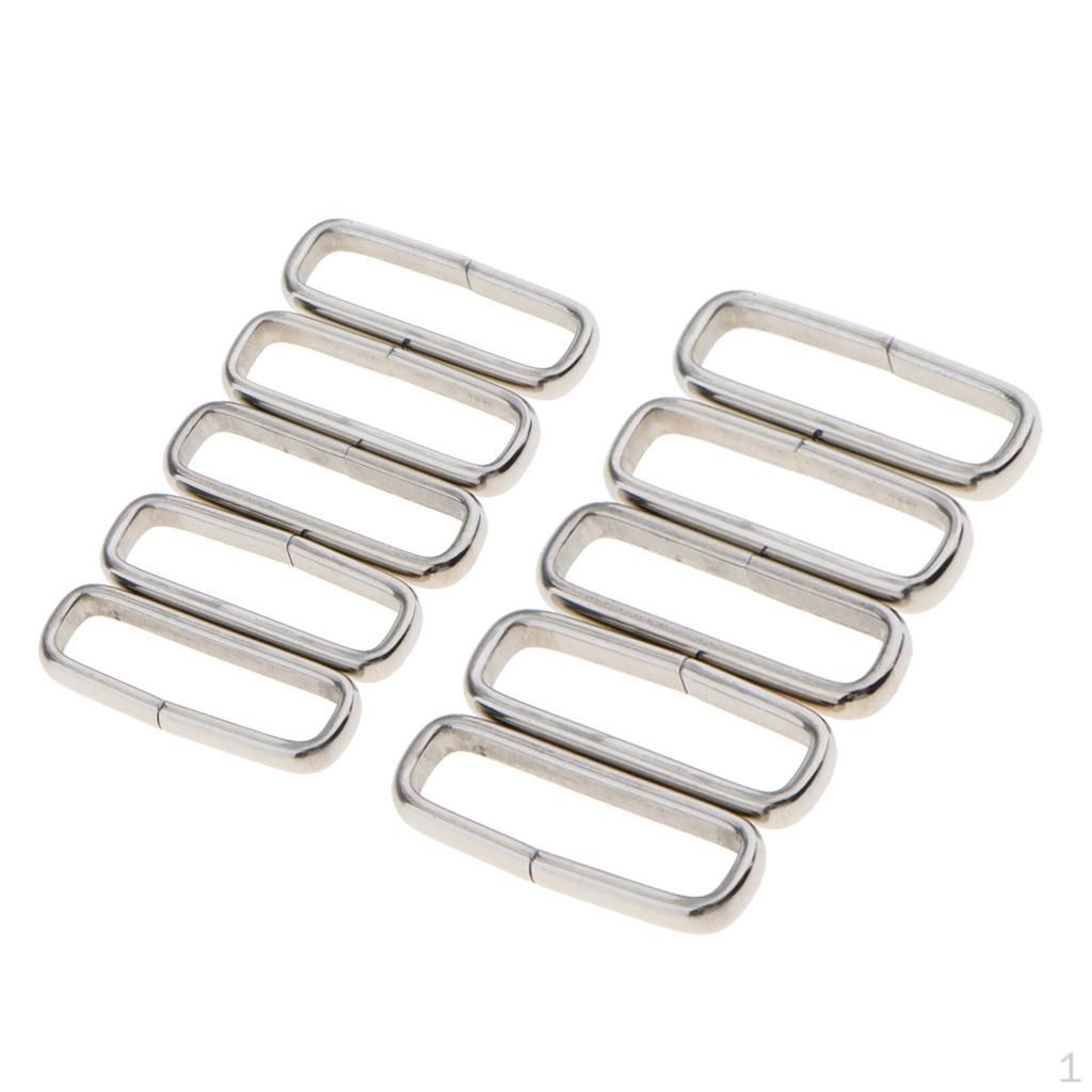10Pcs Stainless Steel Rings Nylon Strap