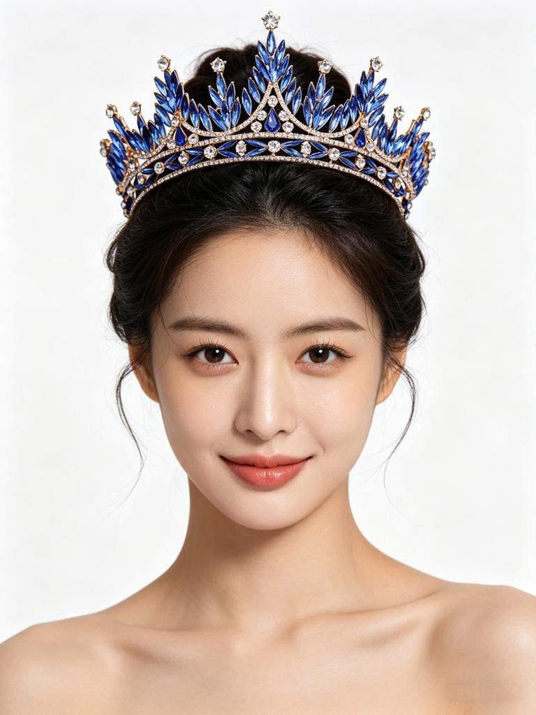Elegant Bridal Crown Headpiece With Marquise Rhinestones For Wedding Dress