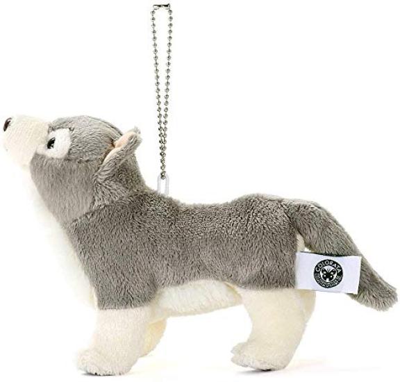 COLORATA Plush Wolf Mascot (Realistic Wild Animal with Chain) Cute Animal Keychain Doll Gift (Twice Tested) Christmas Present