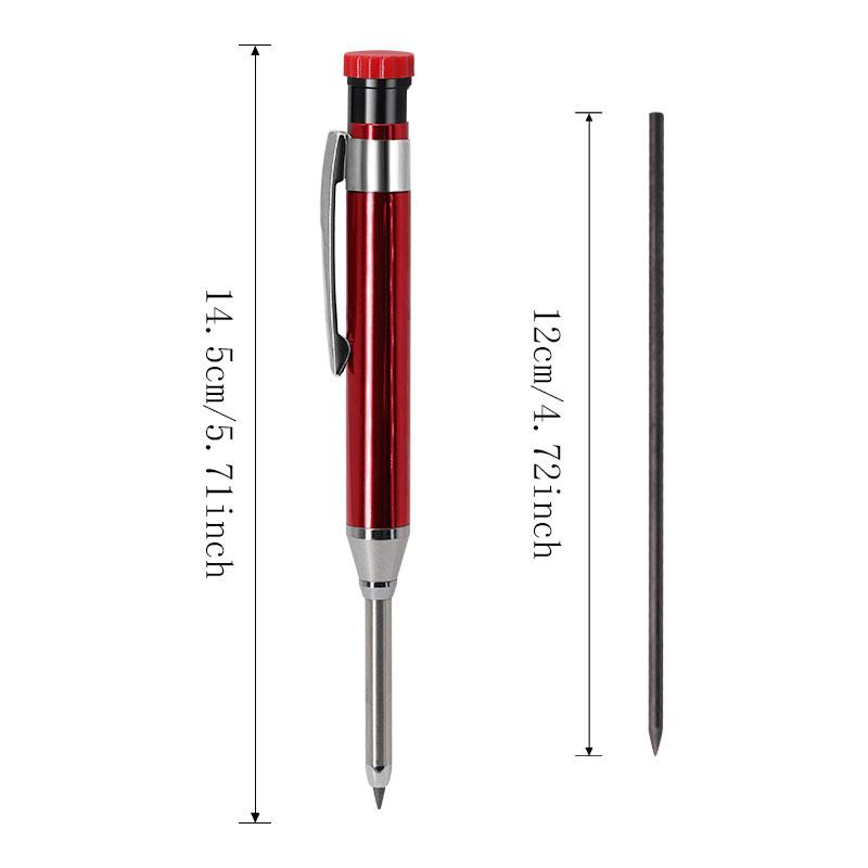 2.8mm Professional Metal Long Head Woodworking Mechanical Pencil or Lead Refills, for Carpenter Marking Engineering Drawing Tool