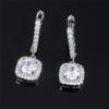 925 Sterling Silver Trendy Square Shape Drop Earrings Brilliant Bridal Engagement Wedding Jewelry Elegant Female Dangle EarringGood product