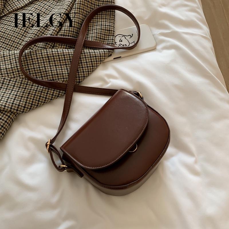 IELGY Korean Style Crossbody Saddle Bag Fashion French Niche Shoulder Bag