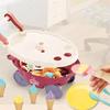 Montessori Toddler Toys Food Ice Cream Kitchen Toys Pretend Play Ice Cream Cart with Storage Trolley Toy Set for Children Gifts