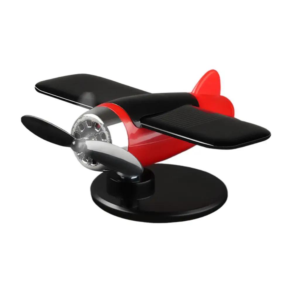 Car Solar Airplane Ornaments 360° Rotary Car Center Helicopter Propeller Decoration Solar Powered Rotating Ornaments Car Co N7W9