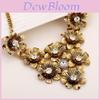 European Style Flower Pendant Necklace With Rhinestones For Women And Men