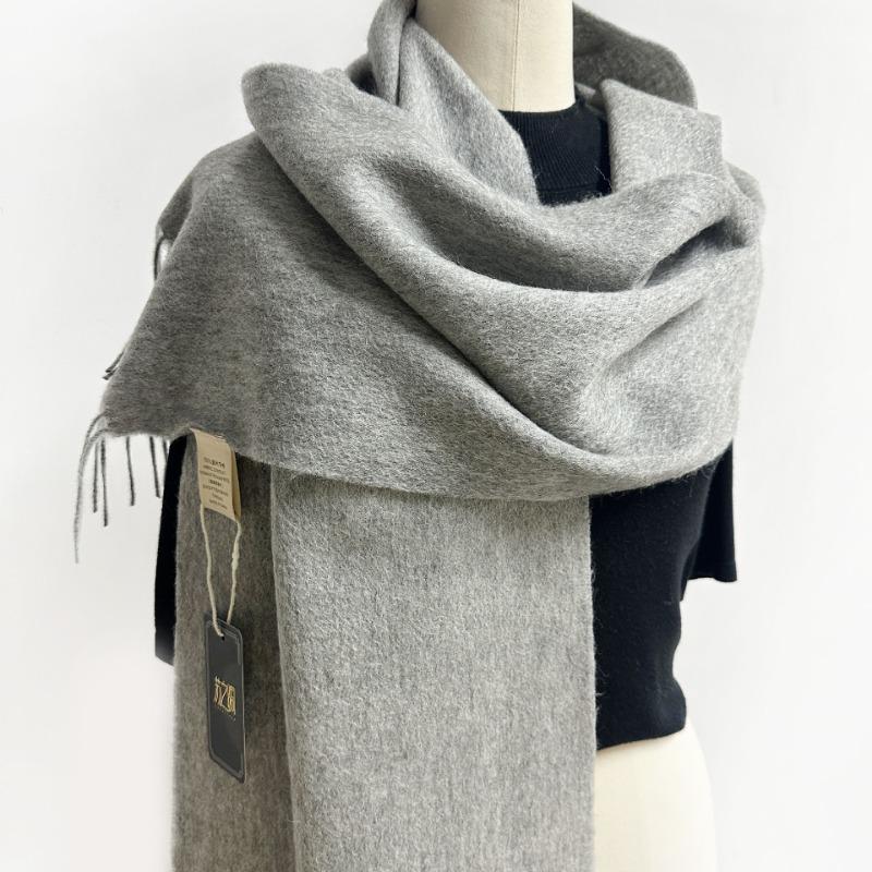 Women S Thick Warm Wool Scarf With Printed Logo For Winter Fashion